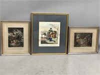 Framed Hand Colored Engravings and More