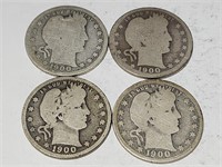 1900 Silver Barber Quarters