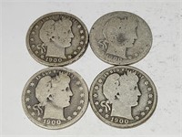 1900 Silver Barber Quarters