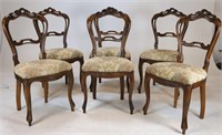 6 Victorian Balloon Back Dining Chairs