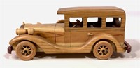 Wooden sedan, 11.5" long, 4.5" wide, 4.75" tall