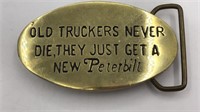 Peterbilt Trucker Belt Buckle Brass 891