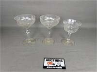 Etched Clear Glass Stemware