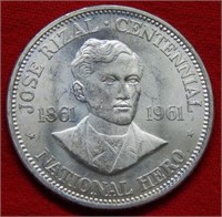 1961 Philippines Silver Peso