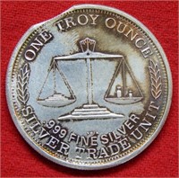 1 Troy Ounce Silver Trade Unit - Clipped Planchet