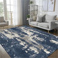 WF652  KUETH 4x6 Vintage Modern Rug, Blue