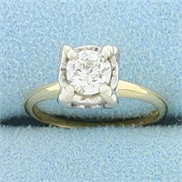 Antique 3/4ct Solitaire Old European Cut Diamond R