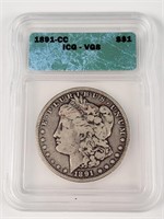 1991-CC Morgan Silver Dollar - Graded VG8