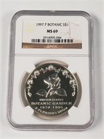 1997-P Botanic Silver Dollar - Graded MS69