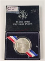 1991 USO Silver Dollar