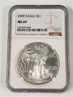 2009 AE Silver Dollar - Graded MS69