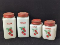 McGee Tipp City Cherry, Vintage Milk Glass