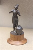 Indonesia? Bronze Lady on Wooden Stand