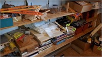 CONTENTS OF 2 SHELVES- MISC WOOD-