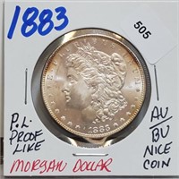 1883 90% Silver AU/BU Morgan $1 Dollar