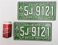 Paire de plaques d'immatriculation, Québec,