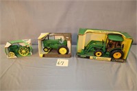 3 John Deere Toy Tractors