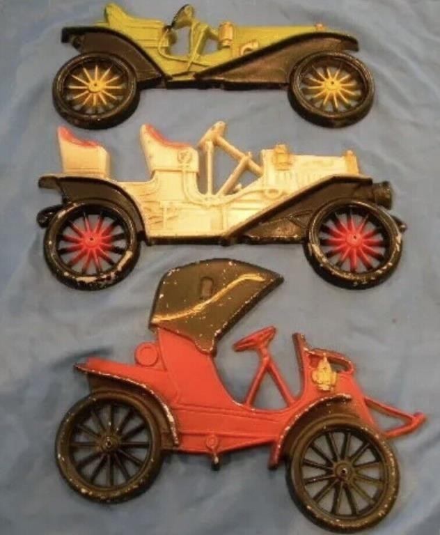 3 Vintage MIDWEST Co Cast Aluminum Cars