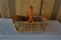 Vintage Basket with Orange Trim