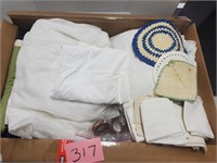 Box lot of various linens