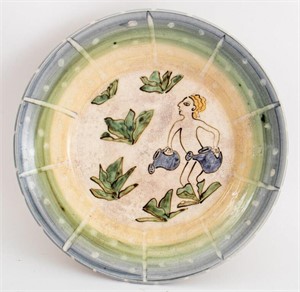 Art Pottery Studio Glazed Ceramic Charger Signed