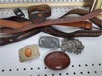 Lot of vintage belts and buckles