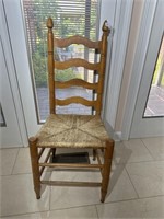 Ladder back chair. Rush bottom good condition
