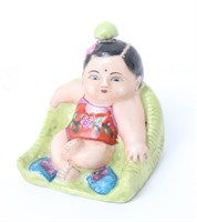 Chinese Porcelain Painted Snuff Bottle, Child in a