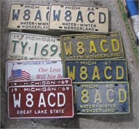 (6) Pairs of 1960's license plates. (12) Total.