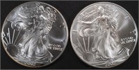 (2) 2002 AMERICAN SILVER EAGLE