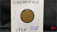 1932 Canadian penny