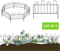 LOT OF 3:7 Pack Decorative Garden Fence 10ft (L) x