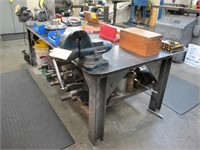 4 x 8 Steel Table w/ Weller 4" Bench Vise &