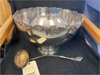 Large Wallace Silver Bowl & Towle Silver Ladle