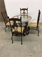 Modern Dining Set Glass Top Table with 4 Chairs