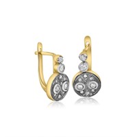 14K YELLOW GOLD 1.25CT DIAMOND EARRINGS