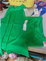 2 green tank tops S & M