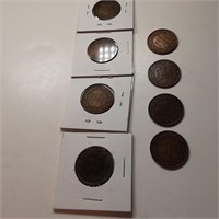 Lot of 7 Canada large cents