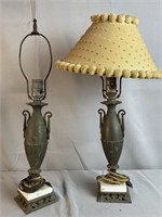 Vintage 2 Metal Urn Lamps