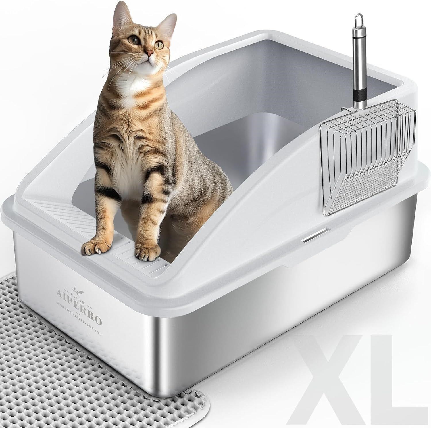 Enclosed Stainless Steel Cat Litter Box