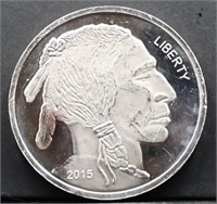 5 troy oz 2015 Indian face silver round