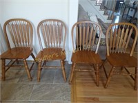 4 Oak wood chairs
