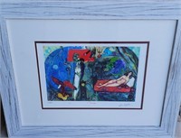 72 - FRAMED MARC CHAGALL ART W/ COA 23X27" (A7)