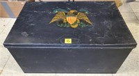 Vintage Black Painted Tin Box w/ Handles
