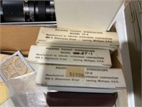 Pocket folding stereoscopes 3 +/- and misc.