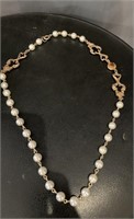 Pearl Necklace with Gold Clasps