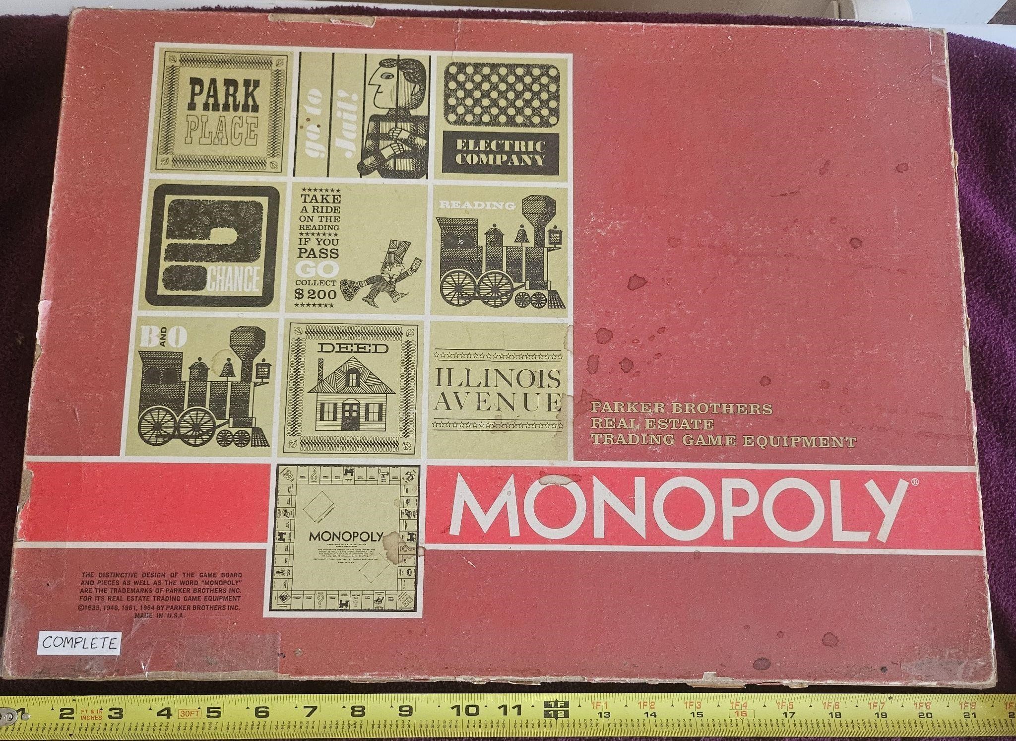 Vintage Monopoly Real Estate Trading Game 1964
