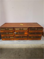 Vintage Lamson Parts Cabinet. 9 drawers