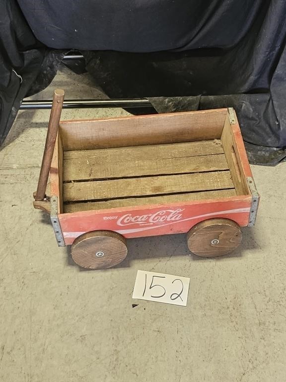 Coca-Cola Wooden Cart 12"x18"x8"