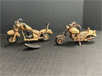 Vtg wooden model motorcycles